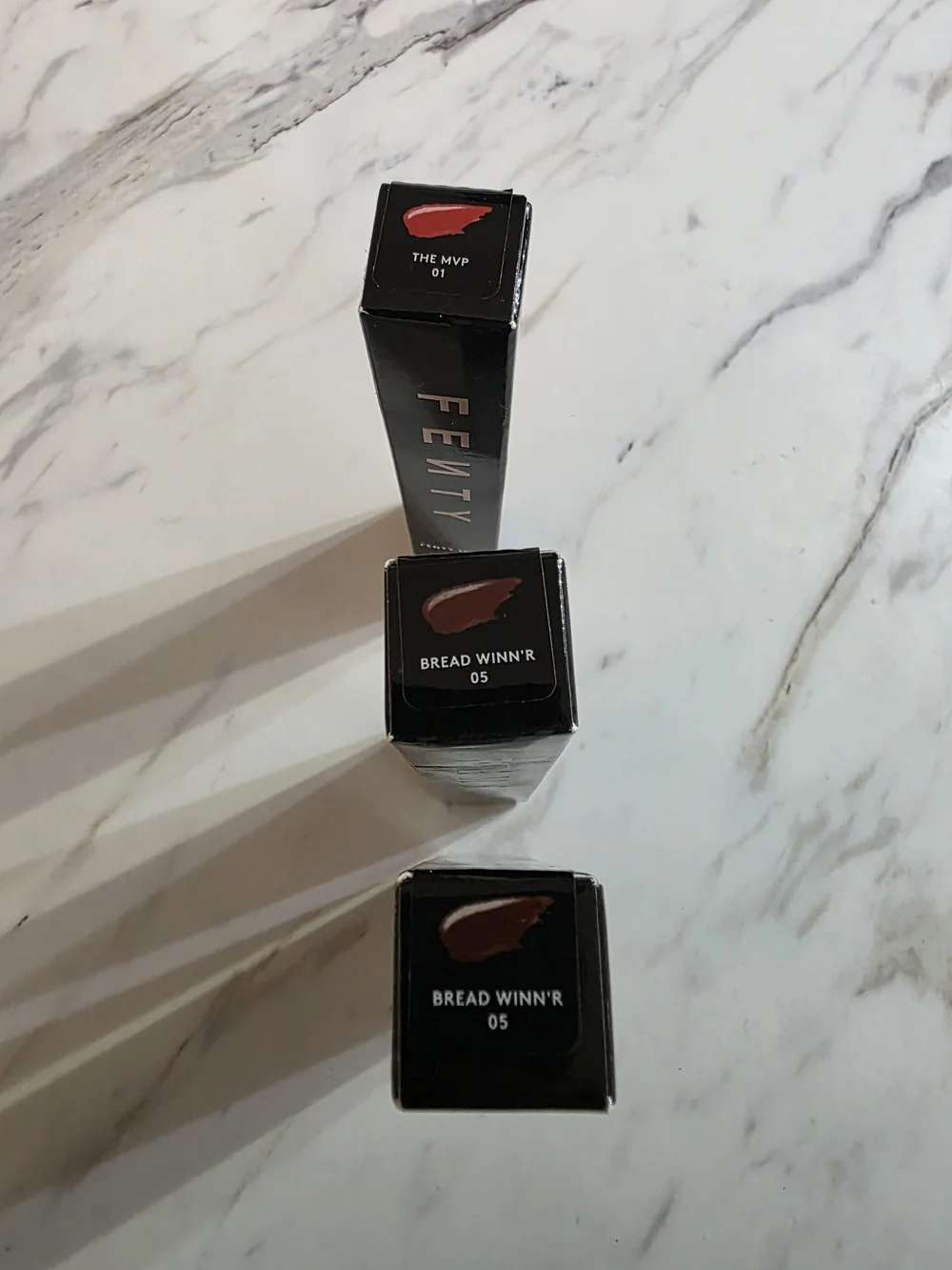 Fenty Beauty Velvet Liquid Lipstick in Black Box with Rose Gold Logo